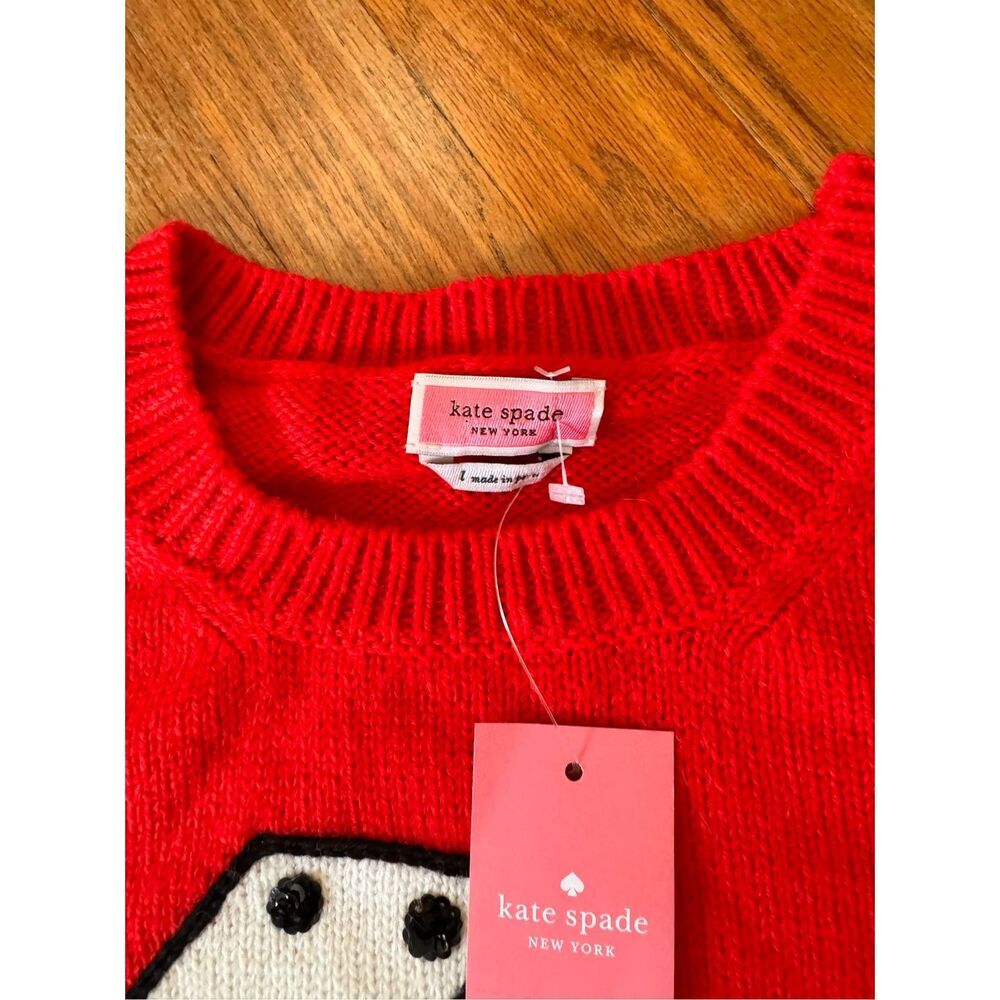 NWT Kate Spade Sequined Dice Wool Alpaca Oversized Sweater Size M - Picture 4 of 11